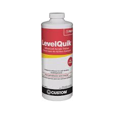 Leveling compound is a mixture of cement designed to pour easily over a concrete floor to smooth out any uneven areas in that floor. Custom Building Products Levelquik 1 Qt Acrylic Primer Cpqt The Home Depot