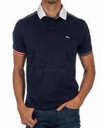 Harmont Blaine Polo Shirt Black Contrasting Sleeve
