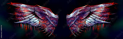hand drawn bleeding angel wings