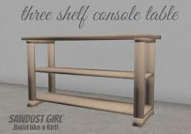 Three Shelf Console Table Free Plans