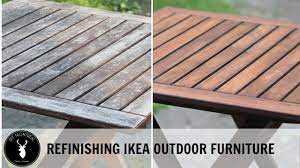 Restore wooden garden table, antique, striped, outdoor, varnished, veneer, dining room, stained, rustic and old. Refinishing Ikea Outdoor Furniture Youtube