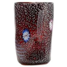 dark red murano glass vase with