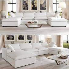 linen u shaped sectional sofa