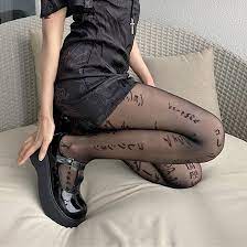 Kunsa Japanese Letter Print Black Pantyhose Stockings Plus Size Tights Mesh  FishNet Tattoo Patterned Tights : Amazon.co.uk: Fashion