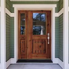 Krosswood Doors 50 In X 80 In Rustic Mediterranean Style Low E Ig V Grooved Left Hand Inswing Prehung Front Door With Left Sidelite Unfinished
