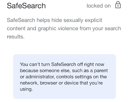 safesearch locked on on iphone 8 while