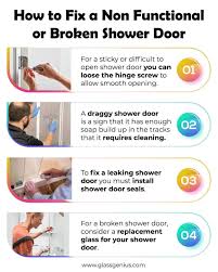 how to repair a broken shower gl door