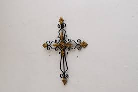 Wrought Iron Cross Wall Vintage Style