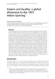 PDF) Empire and locality: A global dimension to the 1857 Indian Uprising