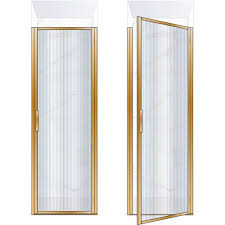 border single shower door fluted glass