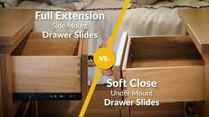 full extension drawer slides vs soft