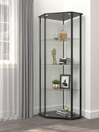 Zenobia Glass Shelf Curio Cabinet Clear