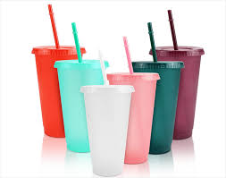 reusable plastic cups with straws