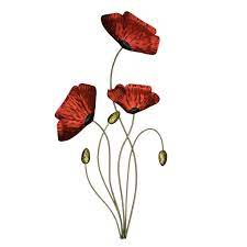 Red Poppies Metal Wall DÉcor