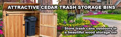 Cedar Outdoor Garbage Can Storage Bins