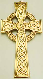 The cross' stem being longer than the other threes' intersection. Brass Celtic Cross Wall