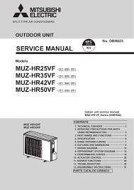 user manual mitsubishi muz hr35vf