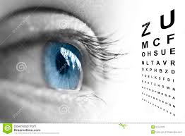 Close Up Of Eye And Vision Test Chart Stock Illustration