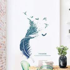 Compre Creative Blue Feather Wall