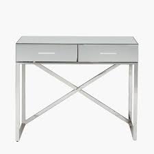 Rocco Silver Mirrored Glass And Metal Desk