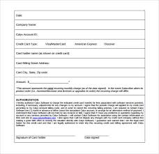 Credit Card Authorization Form Template Word Template Business