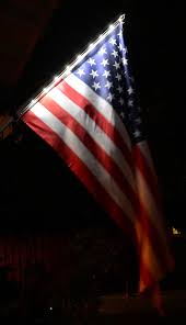 Solar Light Flagpole And American Flag