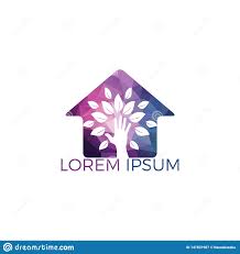 Creative Green Hand Tree And House Logo Design Natural Home
