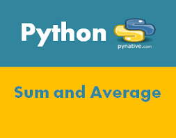 python calculate sum and average of