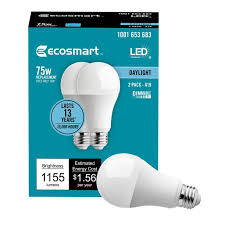 Ecosmart 75 Watt Equivalent A19 Dimmable Energy Star Led Light Bulb Daylight 2 Pack Walmart Com Walmart Com