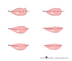 how to draw anime lips tutorial