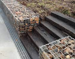 Gabion Wall With Railway Sleepers