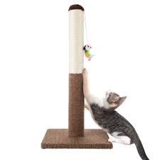 cat scratching post with carpeted base