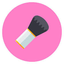 makeup brush flat icon isolated on pink