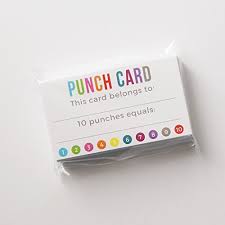 Punch Card Incentive Loyalty Reward Cards Business Card Size 3 5 X 2 Inches Pack Of 50