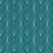 Art Deco Geometric Fan Wallpaper Teal
