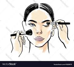 model face makeup drawing with