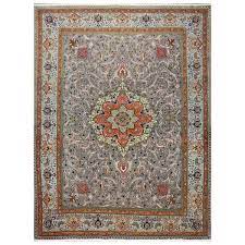 antique persian tabriz rug grey light