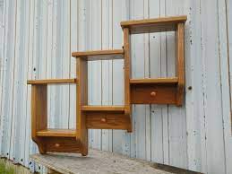 Wooden Wall Shelf With Pegs Solid Oak