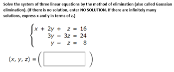 Solved Solve The System Of Three Linear