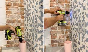 Tile Backsplash To Hang Diy Shelves