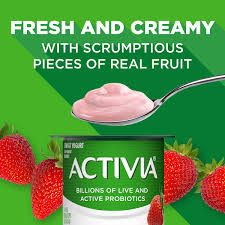 activia probiotic yogurt strawberry low