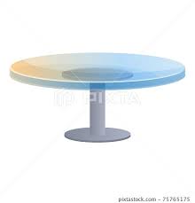 Glass Round Table Icon Cartoon Style