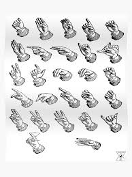 Asl American Sign Language Vintage Alphabet Chart Poster