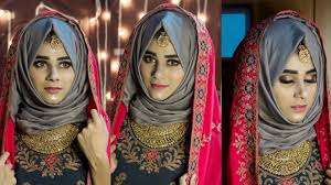 muslim bridal makeup with hijab