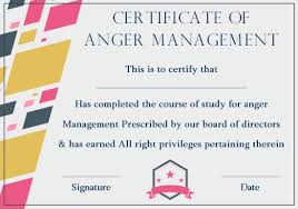 Anger Management Certificate 15 Templates With Editable Samples