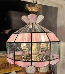 Vintage Stained Glass Hanging Lamp