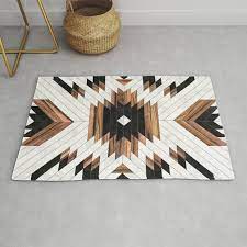 aztec concrete and wood rug