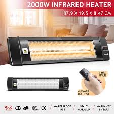 Electric outdoor ceiling heater come in trendy designs that can fit very well to your homes and other commercial places. Maxkon 2000w Infrared Radiant Heater Electric Outdoor Patio Strip Heater Wall Ceiling Crazy Sales