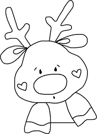 Love that there is a black and white, as well. Rudolph Reindeer Delightful Black White Outline