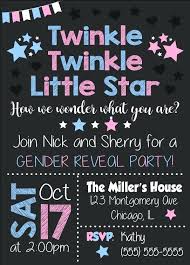 Twinkle Little Star Gender Reveal Invitations Baby Shower By